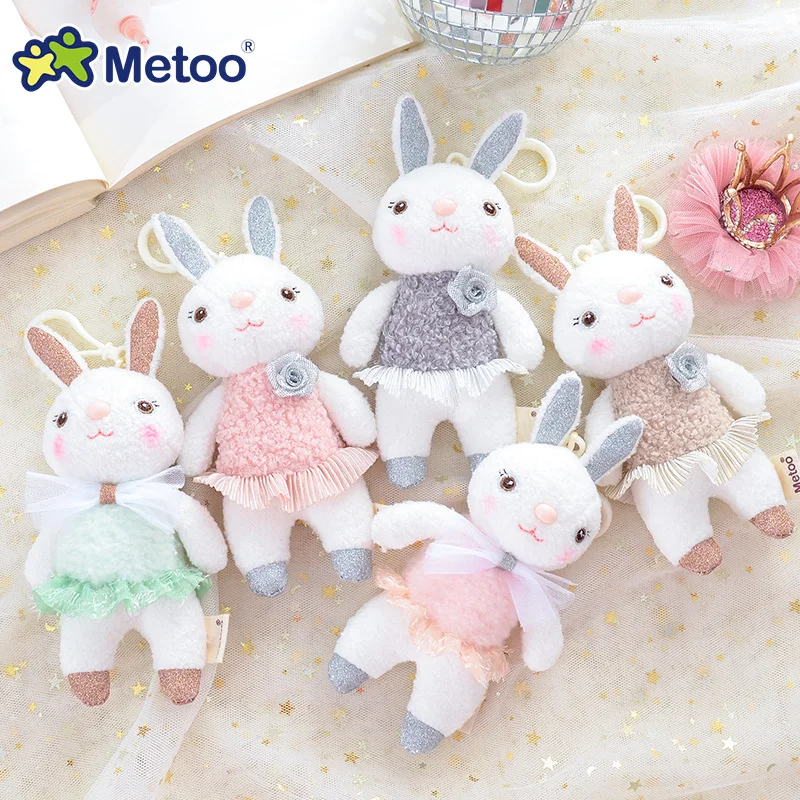 Metoo Mini Serie Borsa di pezza Portachiavi Giocattolo Peluche Unicorno Baby Doll Piccolo ciondolo Articolo Regalo di compleanno Appeso a parete Giocattolo Coniglietto