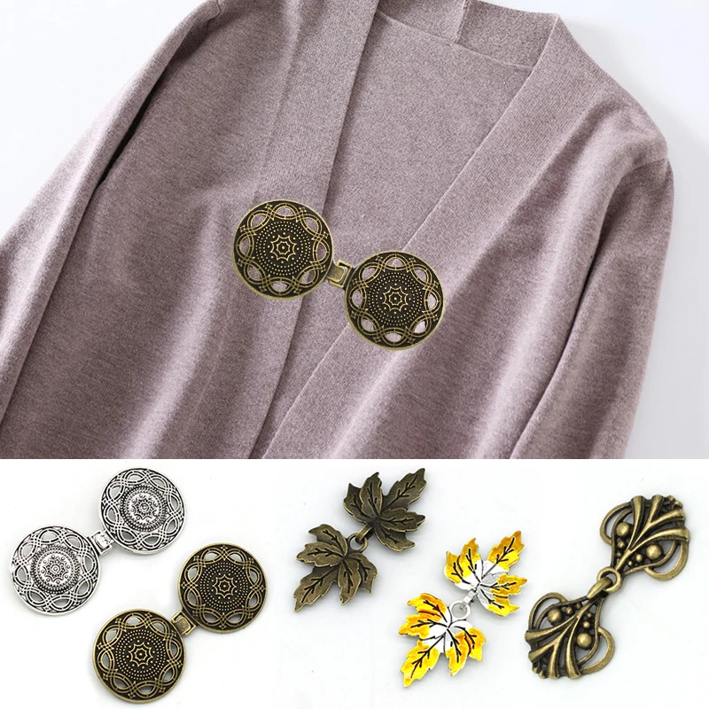 1Pcs Fashion Cardigan Buckle Chinese Knot Buttons Sewn On Clothes Cheongsam Heart Shape Cloak Clasp Fasteners Cardigan Clip