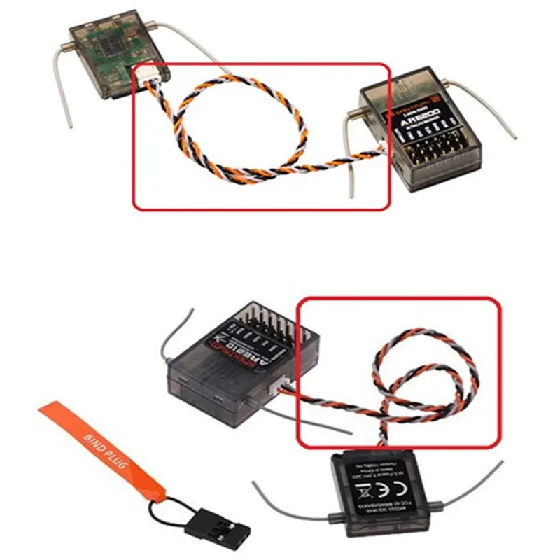 Receiver Connector Line Connecting Satellite Cable for Spektrum AR6200 AR6210 AR8000 AR9020 JR RD721 RD921 Receptor 10Pcs/Lot