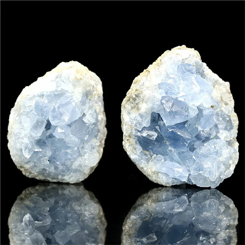 10-50g 30-50mm Celestite Geode Natural Crystal Quartz Stone Geomantic Omen Healing Mineral Rock Home Decor Blue Crystal Hole