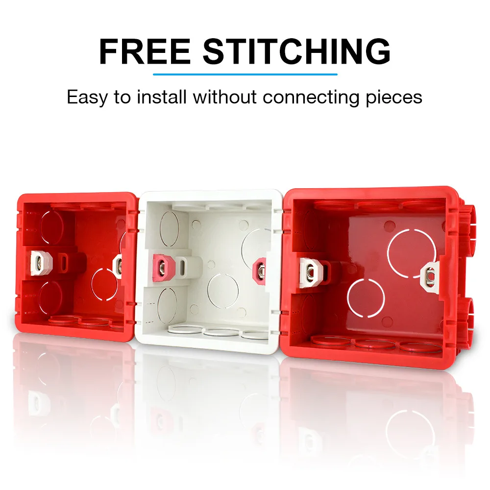 Adjustable Wall Inner Mounting Switch Box 86 Socket Box Fireproof High Quality Material PVC Wiring Inside Wall Switch Dark Box