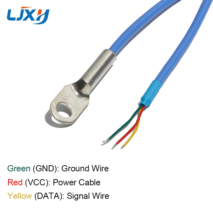 Плоская головка LJXH DS18B20 с круглым отверстием, Температурный датчик 3 м/4 м/5 м, проволока из меди, оцинкованный зонд, установка с помощью винтов