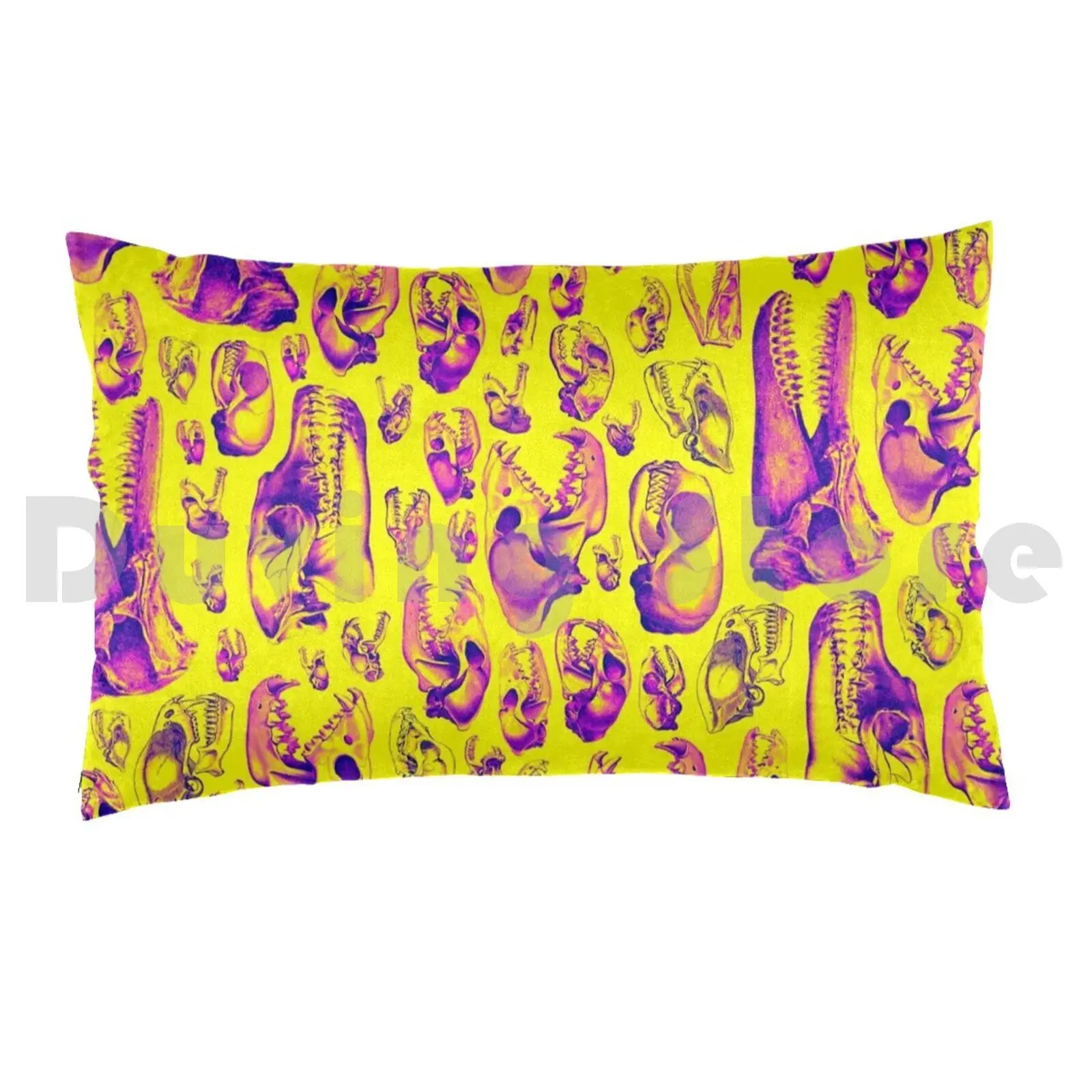 Carnivore Hot Pink & Yellow Pillow Case DIY 50*70 Carnivore Skull Animal Skeleton Meat Eater Cat Lion