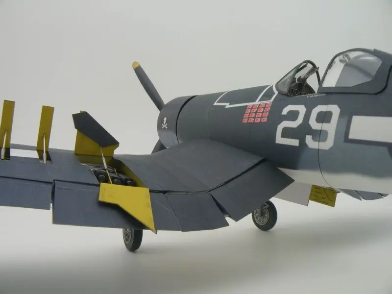 1:33 Scale Vought F4U-1A Corsair Fighter Aircraft DIY Handcraft Paper Model Kit Puzzles Handmade Toy DIY