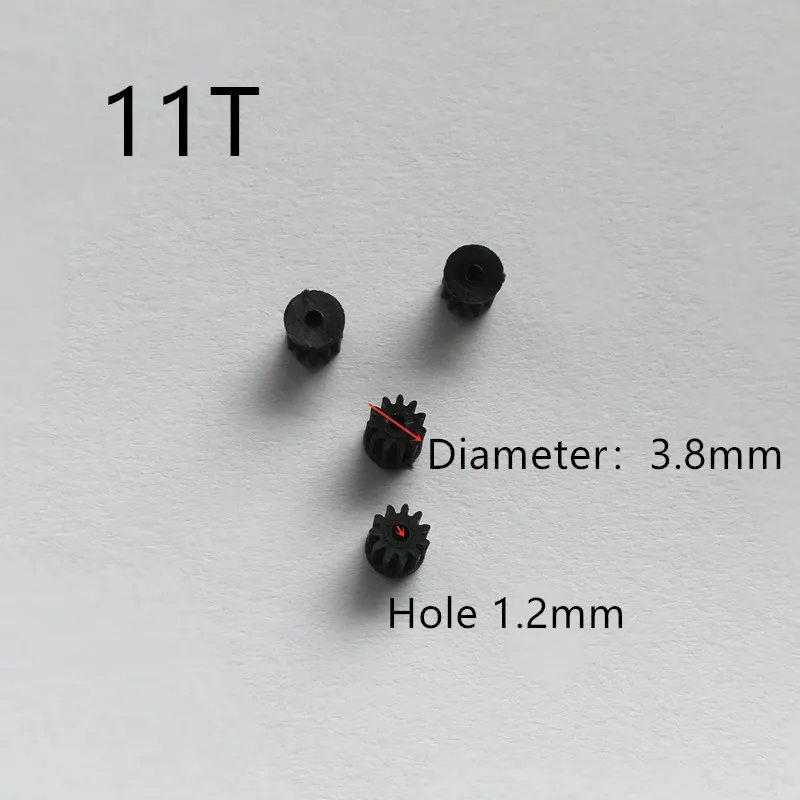 Engrenage moteur 11 T 11 dents, 3.8mm pour arbre 1.2mm, petit engrenage, HQ898 RC hélicoptère Quadcopter modèle DIY, pièces de rechange, accessoires