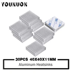 YOUNUON-disipador de calor de aluminio para CPU, Enfriador de tarjeta de refrigeración, 30 Uds., 40mm, 40x40x10mm, 11mm