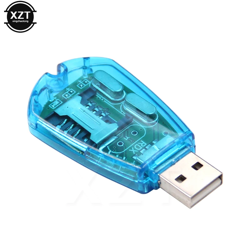 Blue USB jack SIM Card Reader USB Sim Card Reader/Writer/Copy/Cloner/Backup Kit for GSM CDMA Cellphone SMS Backup