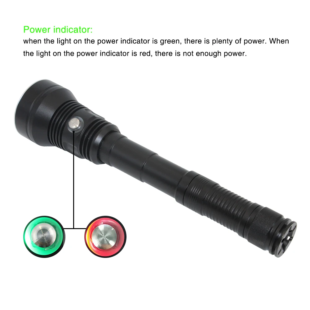 XHP70.2 LED Scuba Diving Flashlight Torch 3*26650 battery waterproof Xhp70 White Torchlight Underwater 100m Dive Light Lamp