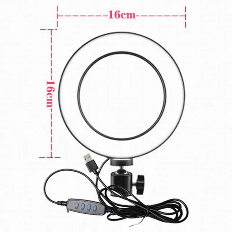 6-дюймовый светодиодный кольцевой светильник с регулируемой яркостью для селфи со штативом для фотографии кольцевая подставка для телефона лампа для фото и видео освесветильник для студии