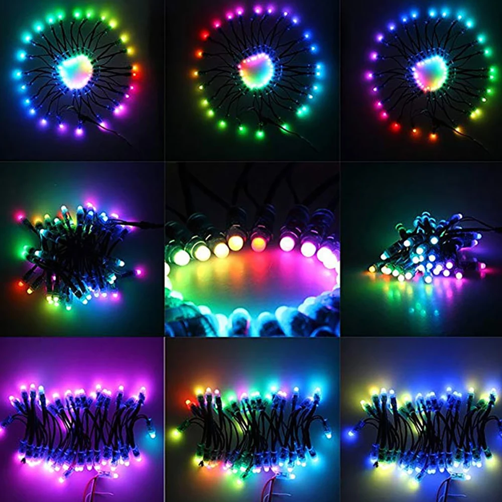 50PCS 12MM WS2811 Full-Color Led Pixel Module IP68+ USB 14key RF Led Pixel Controller DC 5V