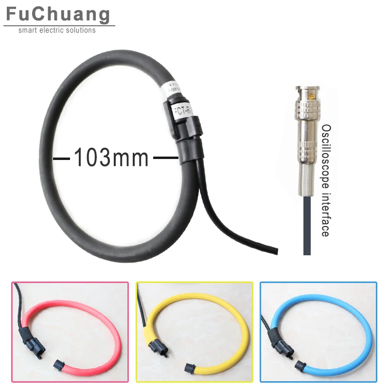 Flexible Current Probe FRC350 with BNC connector 1000A/80mV at 50Hz Rogowski Coil for Electric Networks Monitoring System