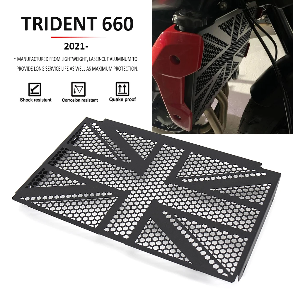 

New 2021- Motorcycle Accessories Black For Trident660 For TRIDENT660 Radiator Grille Guard Cover Protector For Trident 660