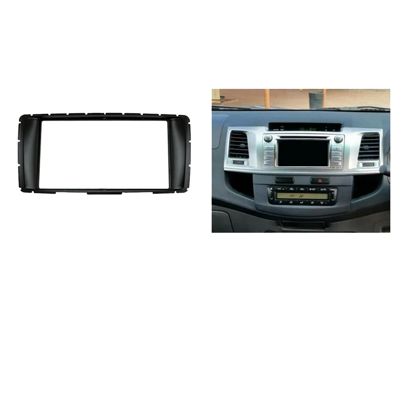 For Toyota Hilux Fortuner 2012 2013 2014 2Din Car Fascia Stereo Radio Panel Frame Cover Dash Kit Auto Accessories Decorate