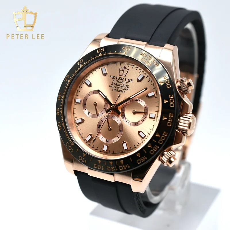 Peter Lee orologio di lusso in oro di alta qualità di alta qualità per uomo 40mm orologio meccanico automatico di design Dropshipping orologio all'ingrosso