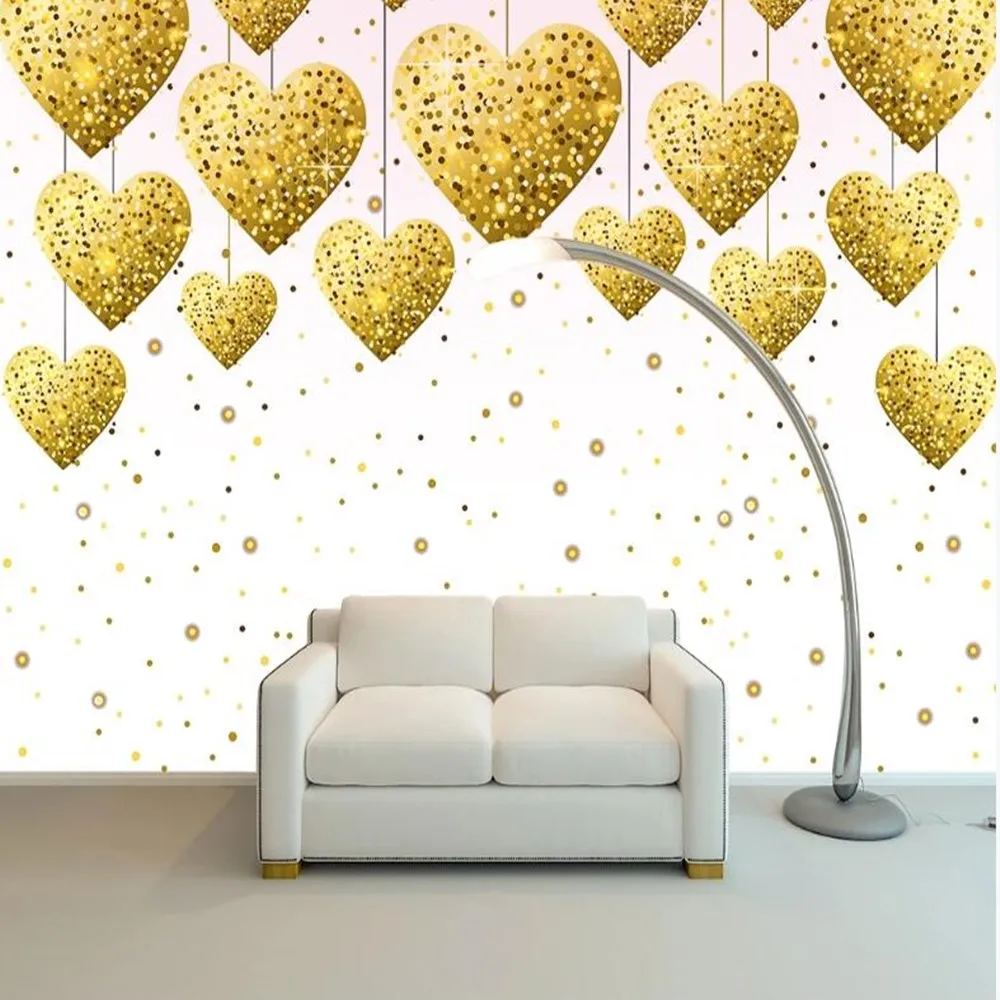 

milofi custom 3D shiny heart large TV background wallpaper mural