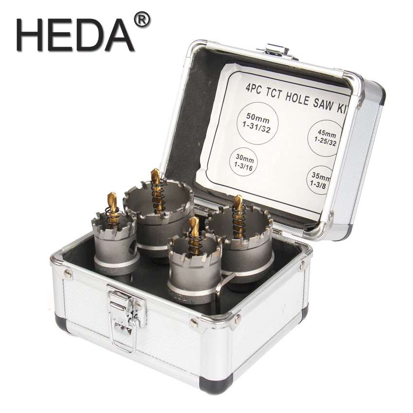 

Набор сверл из карбида вольфрама и металла, 30/35/45/50 мм, 4 шт.