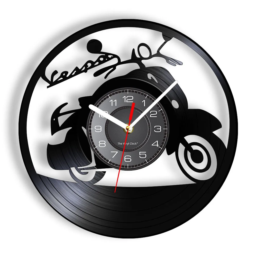 Retro Off-Road Motorcycle Vinyl LP Record Wall Clock Motorbike Race Home Decor Timepieces Silent Quartz Art Motorcyclist Gift