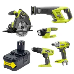 Per Ryobi 18V 6.0AH uno + RB18L40 RB18L50 RB18L60 RB18L25 P208B P210 CAD CHD-1801M batteria al litio di ricambio per elettroutensili