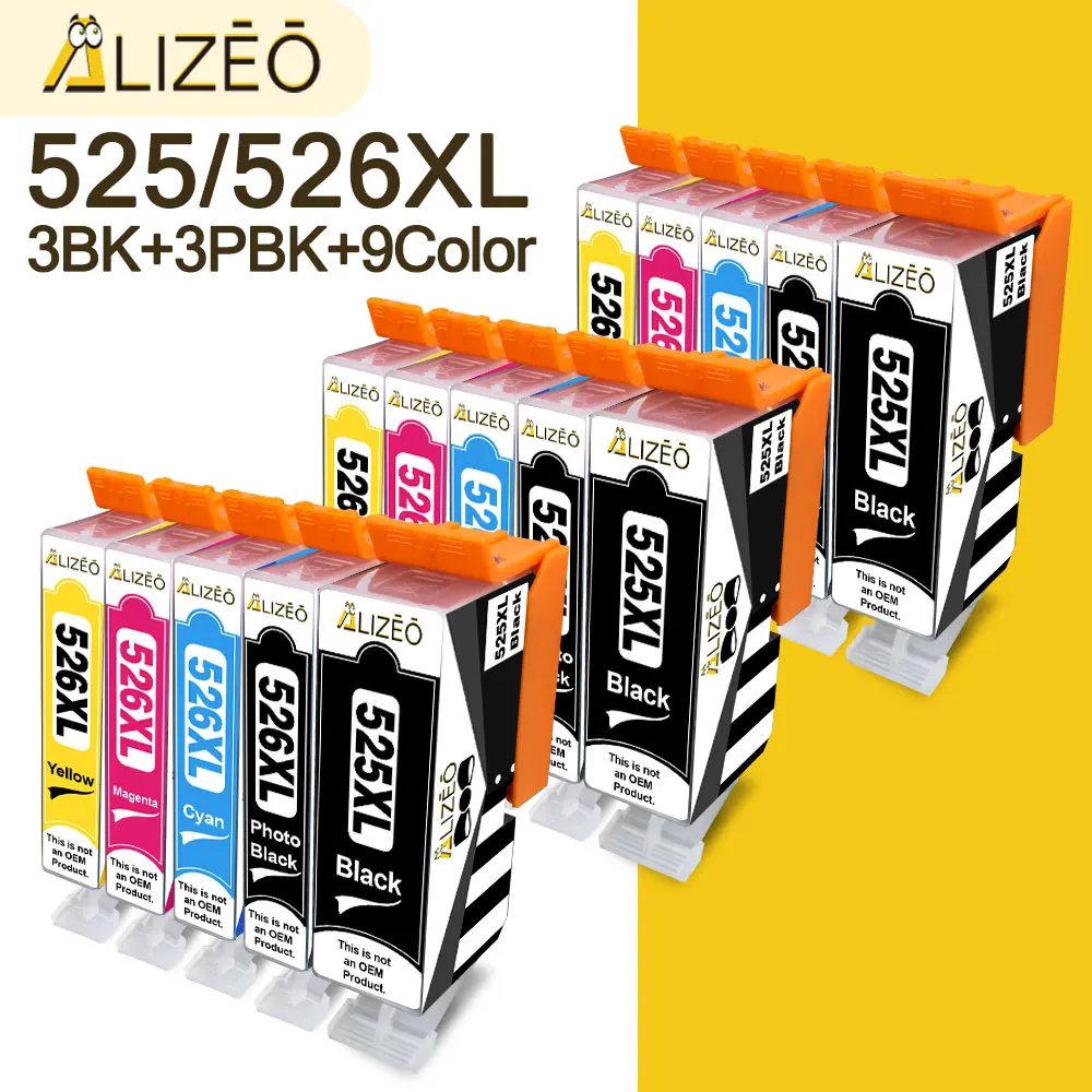 PGI525 PGI-525 CLI-526 Ink Cartridges compatible replacement For Canon Pixma MG5120 MG5150 MG5200 MG5250 MG6120 MG6150 MG6220