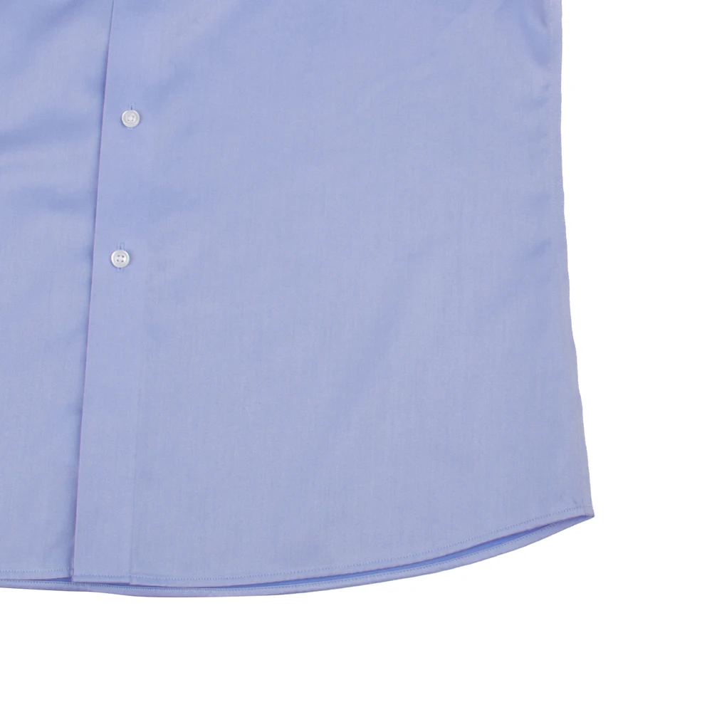 100s 2-ply Luxury Wrinkle Free Dress Shirts Custom Made Cotton Light Blue Business Shirts Tailored Chemise Sur Mesure De Luxe