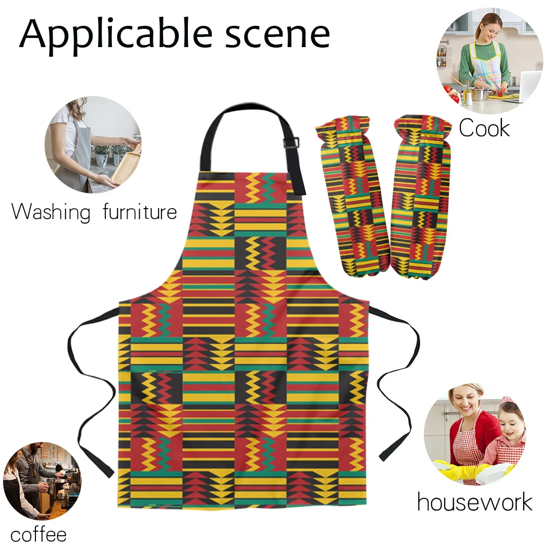 Grembiuli da cucina etnici modello africano Chef per donna bambini decorazioni per la casa grembiule abito guanti cottura cottura vita bavaglino