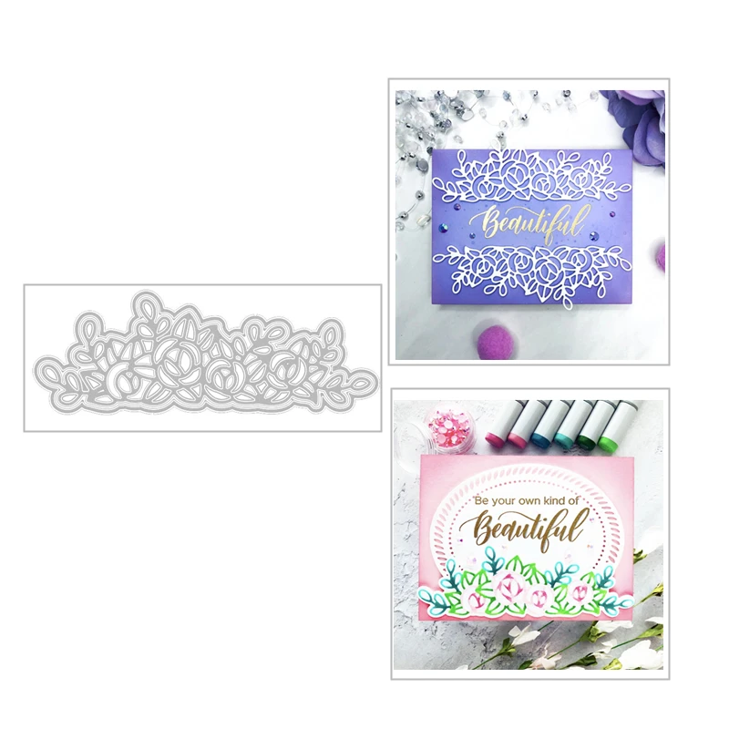 2020 New Layering Metal Cutting Dies and Scrapbooking For Paper Making Lace Flower Border Stencil  Embossing Card Frame Craft