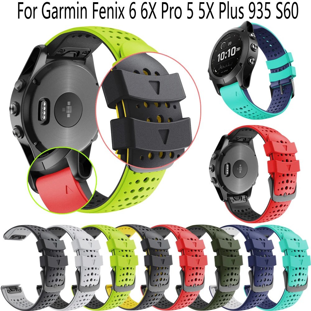 Colorful Quickfit Watchband Strap for Garmin Fenix 5 5X 3 3 HR 945 Fenix 6 6X S60 Smart Silicone Easyfit Wrist Band Strap Correa