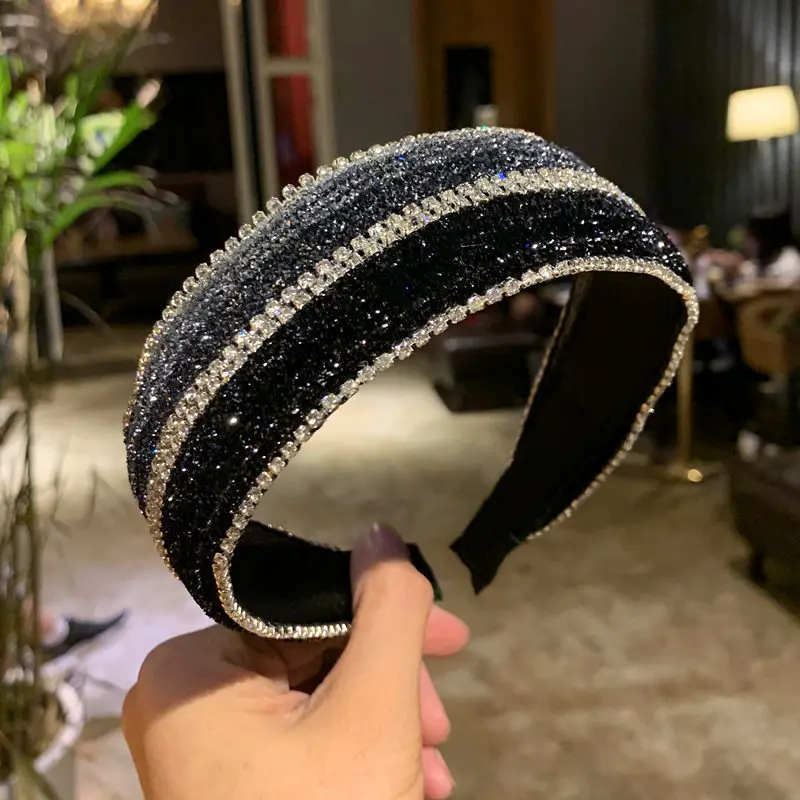 Rhinestone Chain Knot Hairband Knitted Headband Hair Accessories