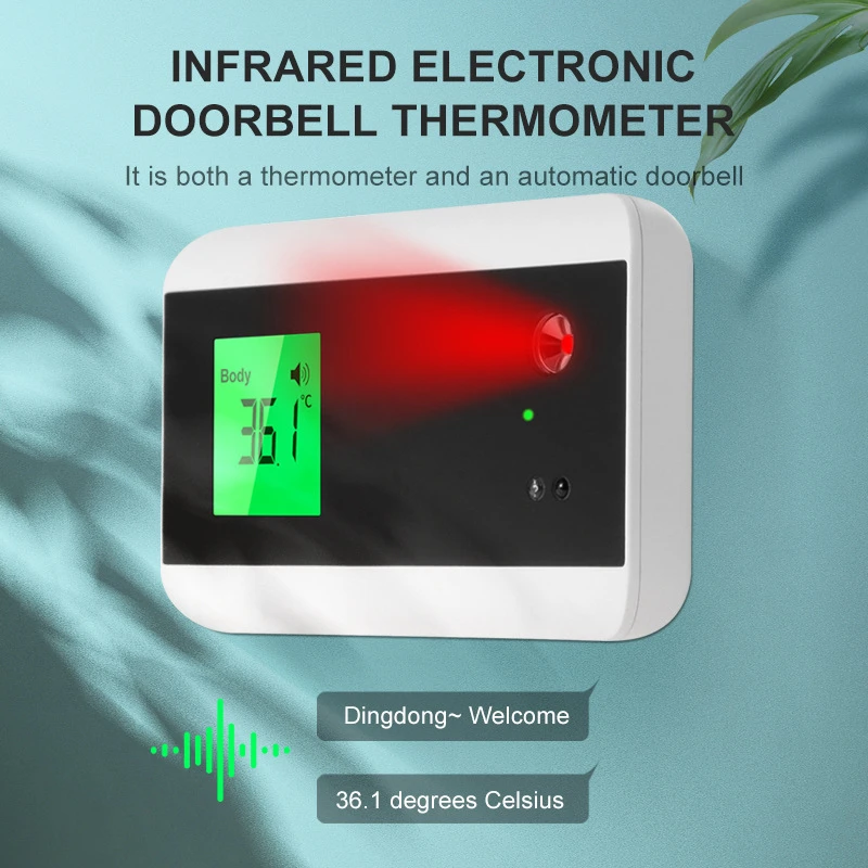 Mini fixo testa temperatura arma fixado na parede temperatura arma inteligente transmissão de voz bluetooth termômetro infravermelho