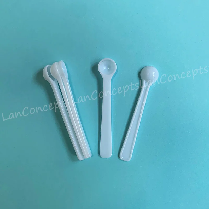 150mg Micro Spoon 0.3ML Plastic Measuring Scoop 0.15 gram Measure Spoons 0.15g White Scoops - 200pcs/lot Free shipping