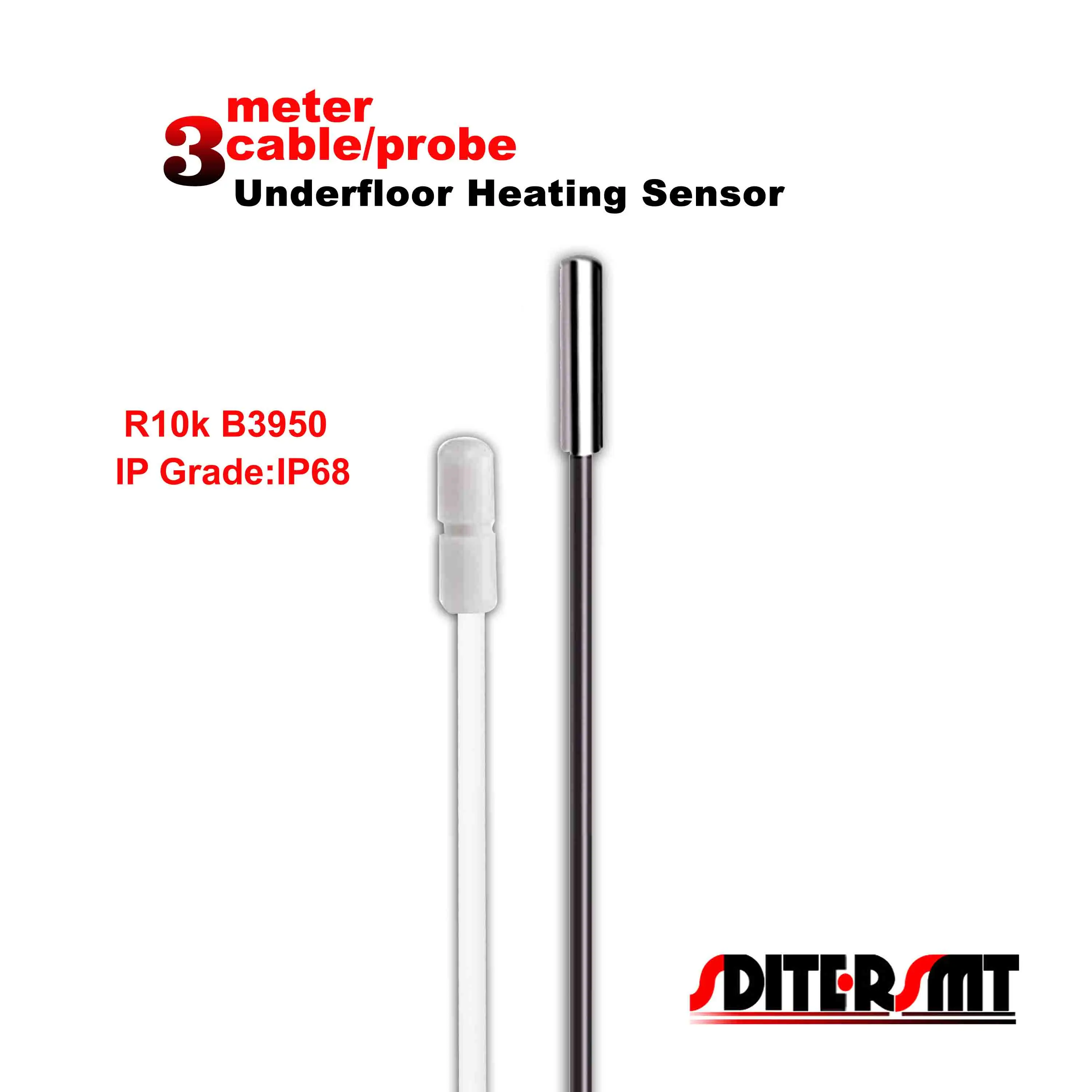 Cable 3M Floor Heating Thermostat Sensor For Probe R25 10K B 3950 Value White and Black Optional