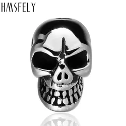 HMSFELY 316L Stainless Steel Skull Beads Accessories For DIY Bead Bracelet Making Findings 2mm Small Hole Jewelry Bead 5pcs/lot