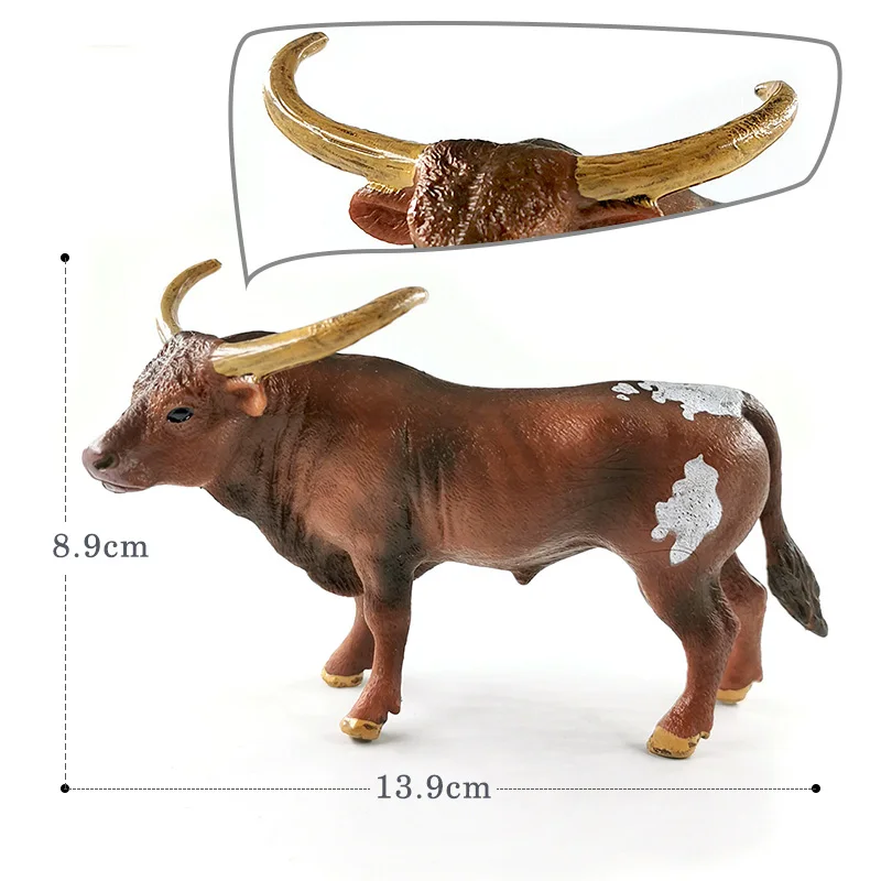 New Simulation Farm Cow Cattle Ox Bull Figurine Animal Model DIY Home Decor Miniature Fairy Garden Decoration Accessories Modern
