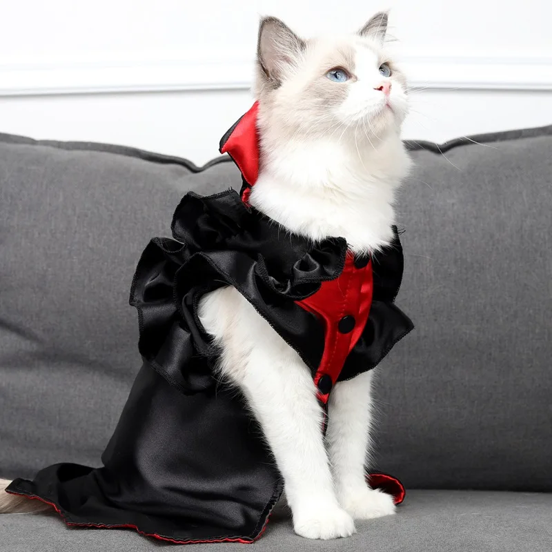 Halloween Pet Costumes Cute Cosplay Vampire Cloak Small Dog Cat Kitten Puppy Dress Kawaii Pet Clothes Dog Accessoties