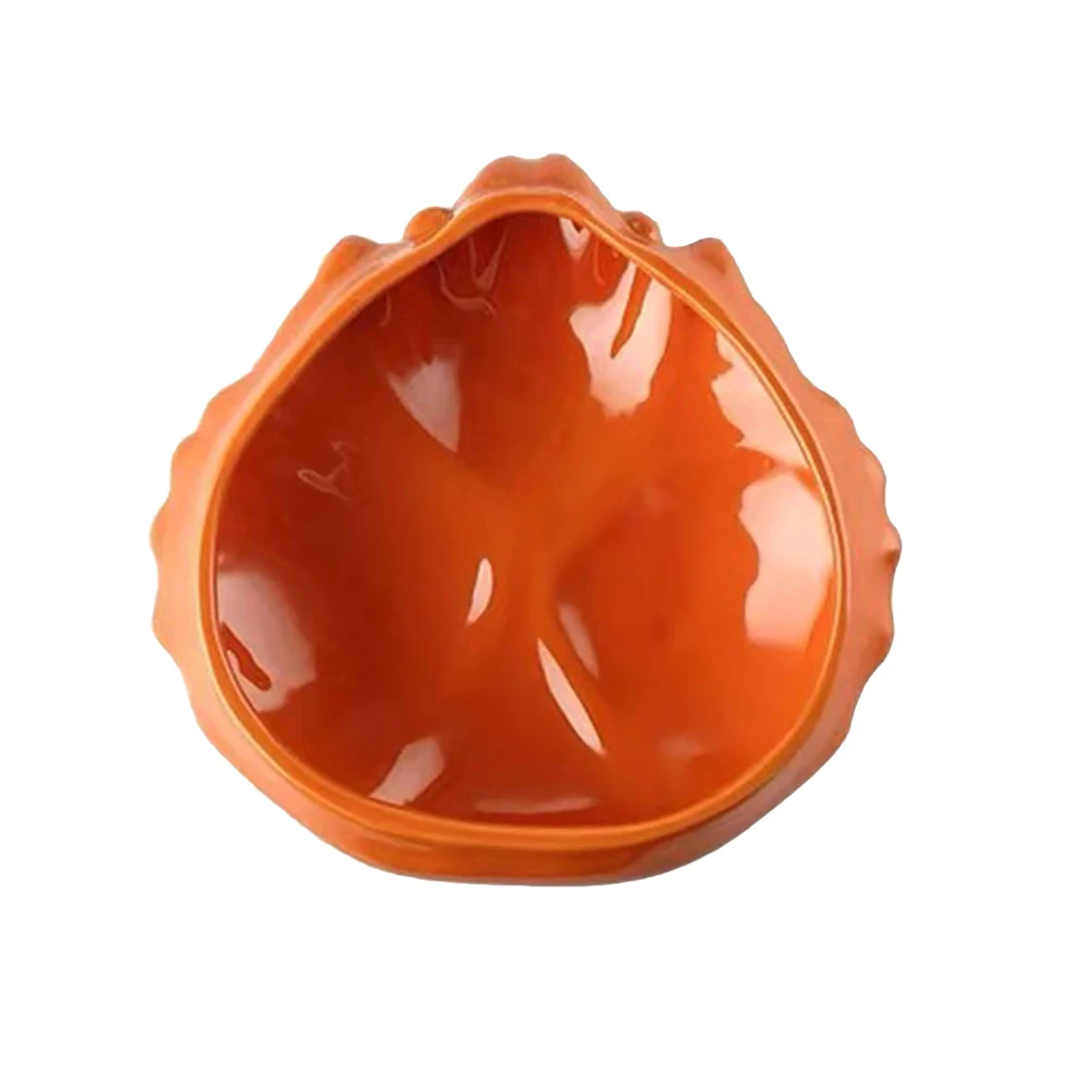 1pc Mini Japanese Style Ceramic Dish Crab-Shaped Plate Creative Crab Bowl Dish Crab Shaped Dish Orange Crab Cover Crab Bowl