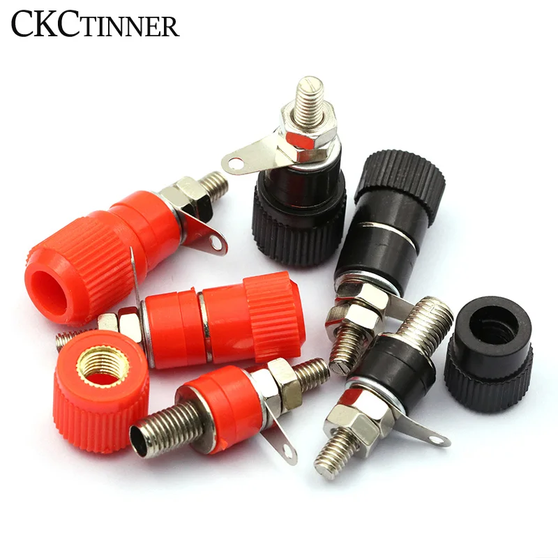 5/10pcs Terminal Blocks JS-910B 4mm Amplifier Terminal Connector Binding Post Banana Plug Jack Mount Red Black