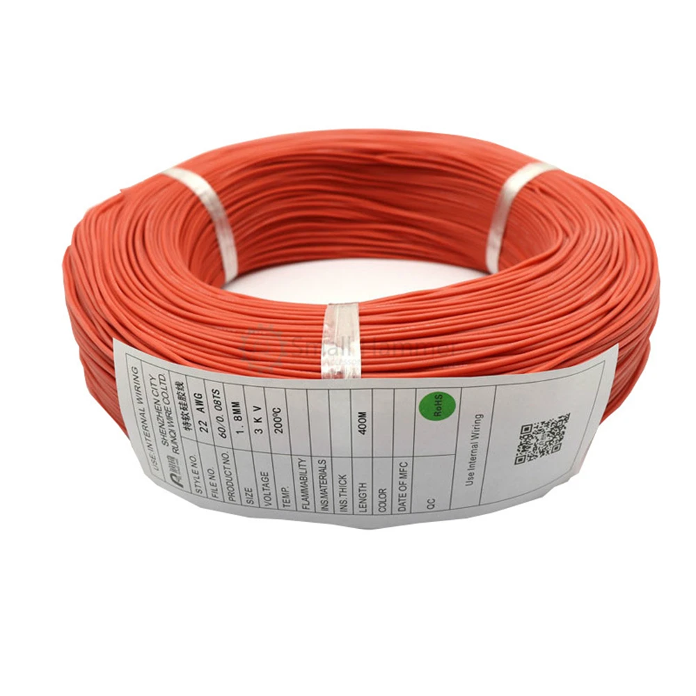 10m silica gel wire 24# red silica gel wire wear-resistant super soft multi core motor high temperature line