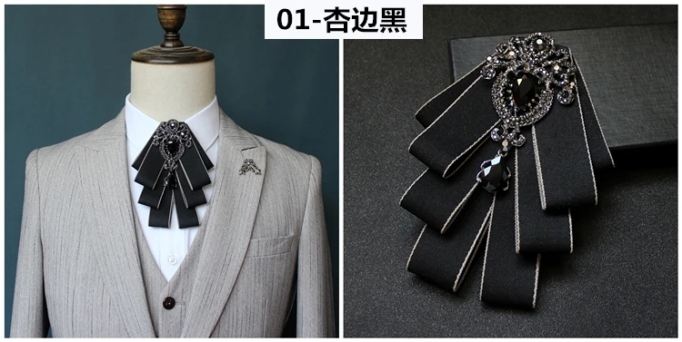 Luxus Mode Bowties Bögen Krawatte Brosche Stoff Kristall Pins Und Broschen Corsage Schmetterling Bluse Zubehör Pin Revers für Frauen – Detail 4