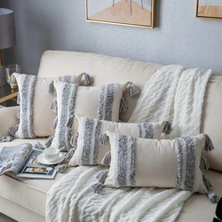 Boho Cushion Cover Morocco Tufted Tassel Throw Pillow Covers Decorative Macrame Pillow Case Sofa Nordic Home Spring Decoration