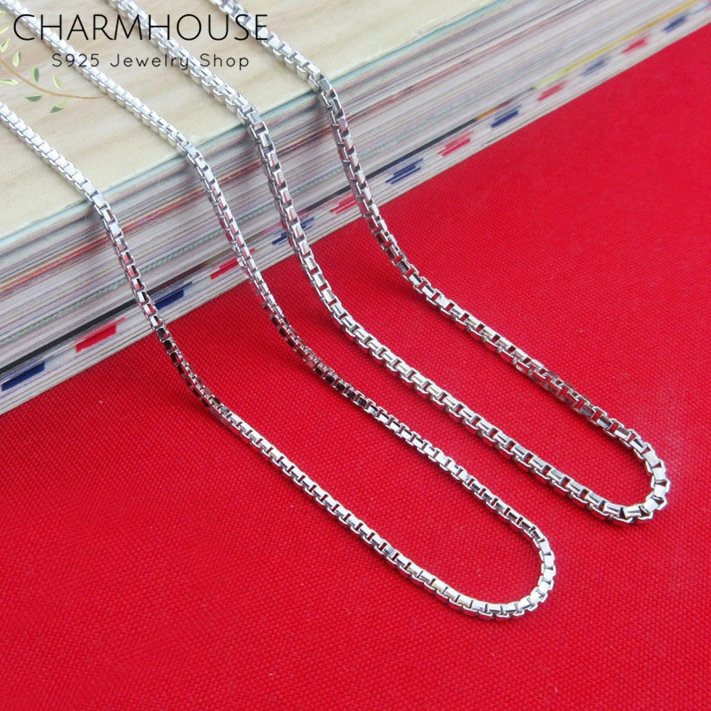 5pcs/lot Silver Plated 2mm Box Chain Necklaces for Women Men 16/18/20/22/24inch Collar Choker Trendy Jewelry Accessories