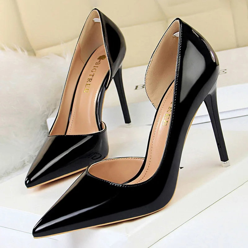 BIGTREE Shoes Sexy Woman Pumps Patent Leather High Heels Plus Size 43 Women Shoes Heels 2024 Stiletto Ladies Shoes Wedding Shoes