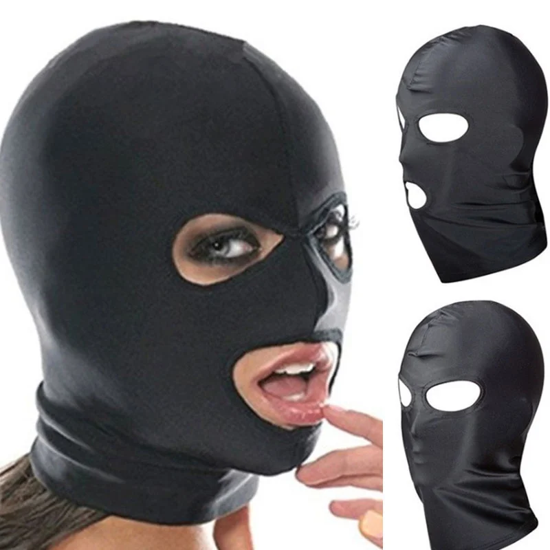 

Sexy Toys Open Mouth Eye Bondage Party Mask Cosplay Slave punish Headgear Mask Exotic Apparel Sex Products BDSM Fetish Mask Hood