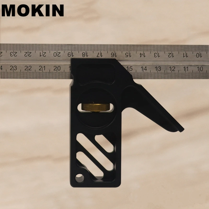 Adjustable Square Angle Ruler 45/90 Degree Positioning Limiter Marking Ruler Line Scriber Stainless Steel Ruler Woodworking Tool