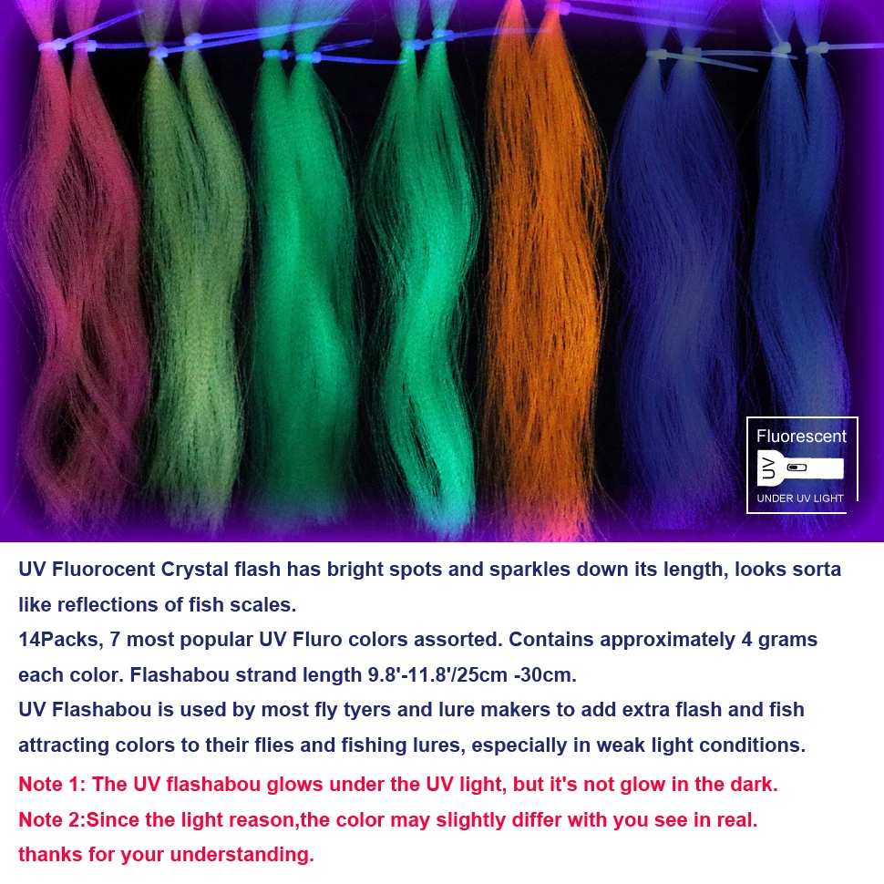 Tachuelas Wifreo Tinsel UV – Fluorescentes para pesca marrana - imagen 4