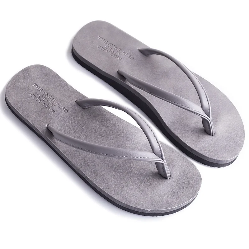 35-44 Mens Slippers Male Summer Flip Flops Flip Flops Outside Low Heel Beach Anti-slippery Couple Light Man Shoes H15