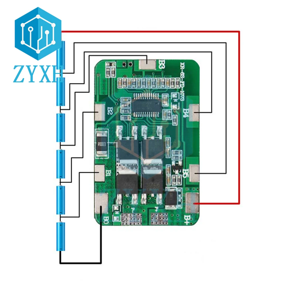 6S BMS 5A/10A 22V 18650 Li-ion Lithium Battery Charger Board Common Port Short Circuit Protection For Power Bank/Drill Motor