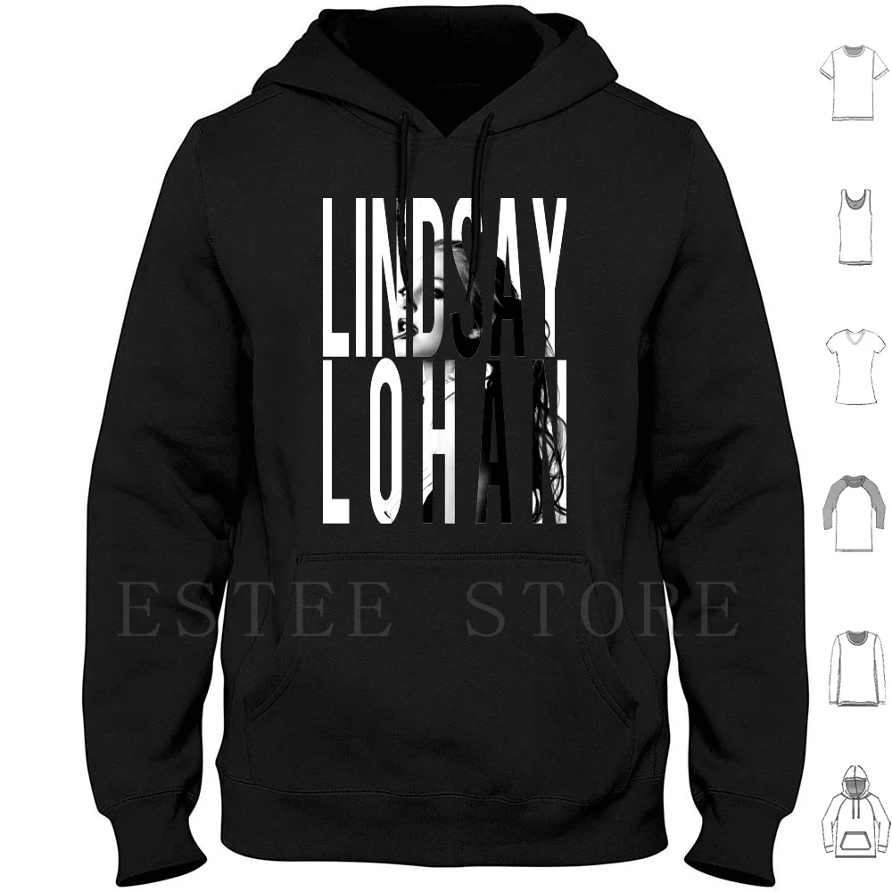 Fame Hoodies Long Sleeve Lindsay Lohan Cigarettes Smoking Celebrities Black And White