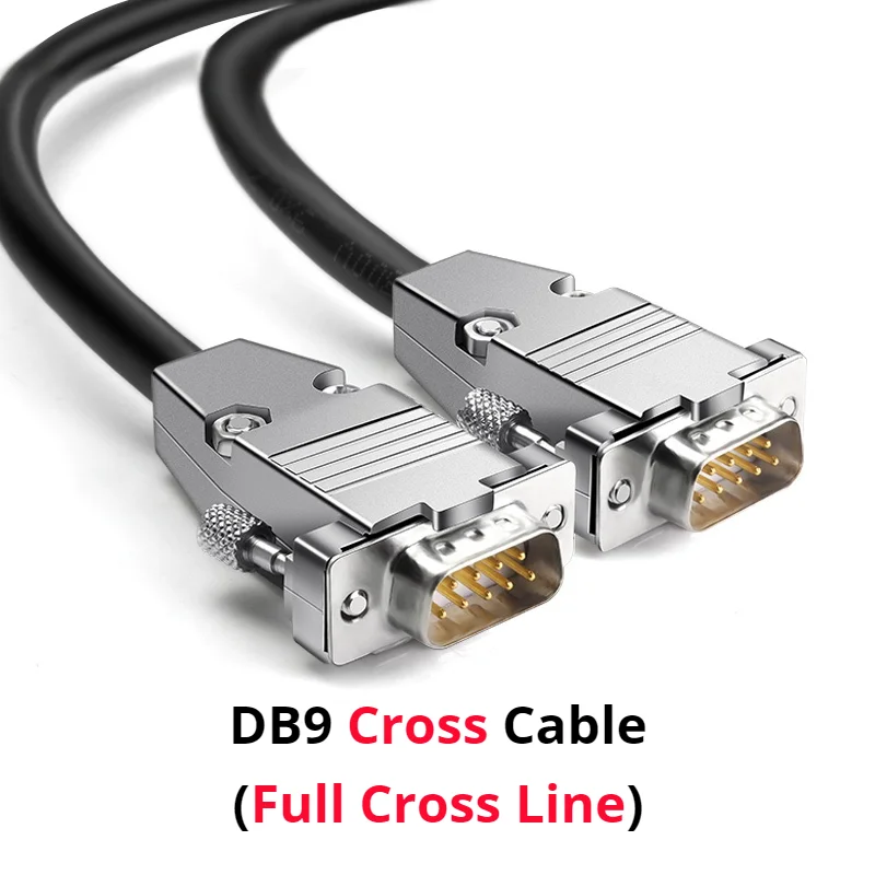 DB9 Full Cross Cable with Metal Shell Pure Copper Line RS232 9 Pin Serial Connector Wire COM Core Male / Female Full Cross Line