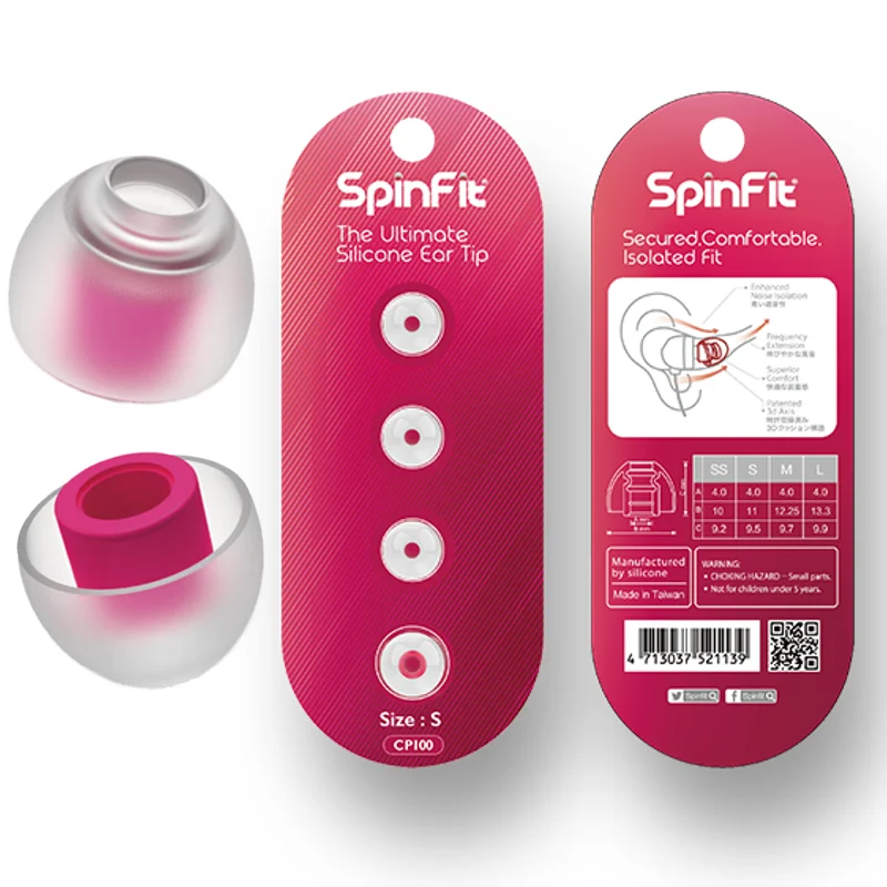 오리지널 스피닝핏 인이어 이어폰, 특허 받은 실리콘 이어팁, 혁신적인 기술 이어팁, CP100, CP800, CP145, CP360, 2 쌍 (4 개)