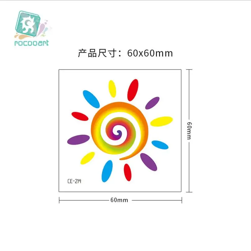 

Rocooart Waterproof Rainbow Flag Stickers Tattoos Face Cosmetic Colorful Temporary Tattoo Shinning Butterfly Heart Tatoo T1862